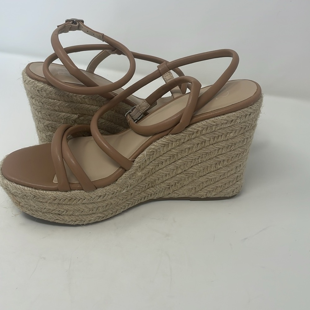 BP Nude Platform Heel Espadrille Sandals Size 8.5 Excellent Condition - Picture 6 of 13